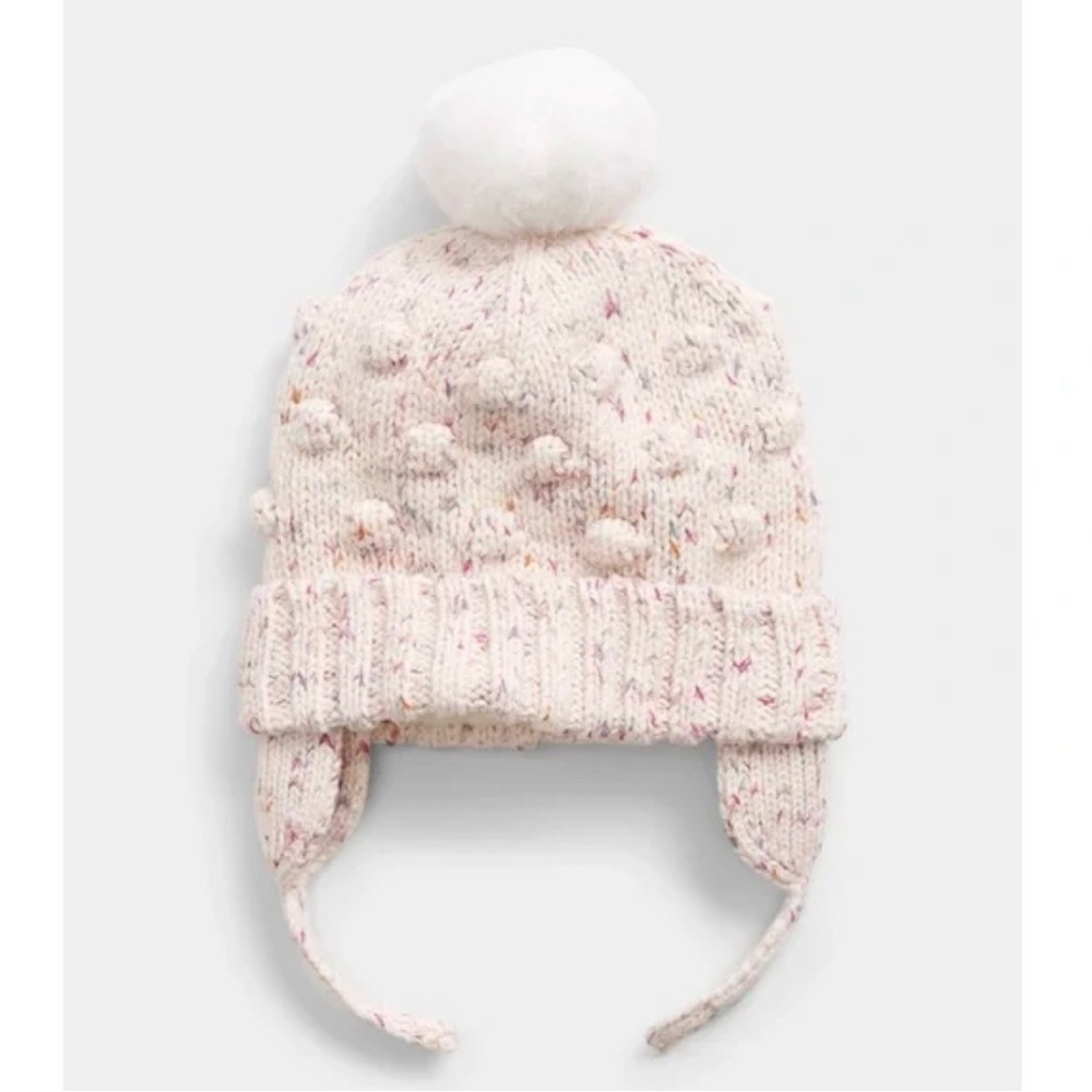 NWT Baby Gap Sherpa Lined Beanie, Rainbow Ivory